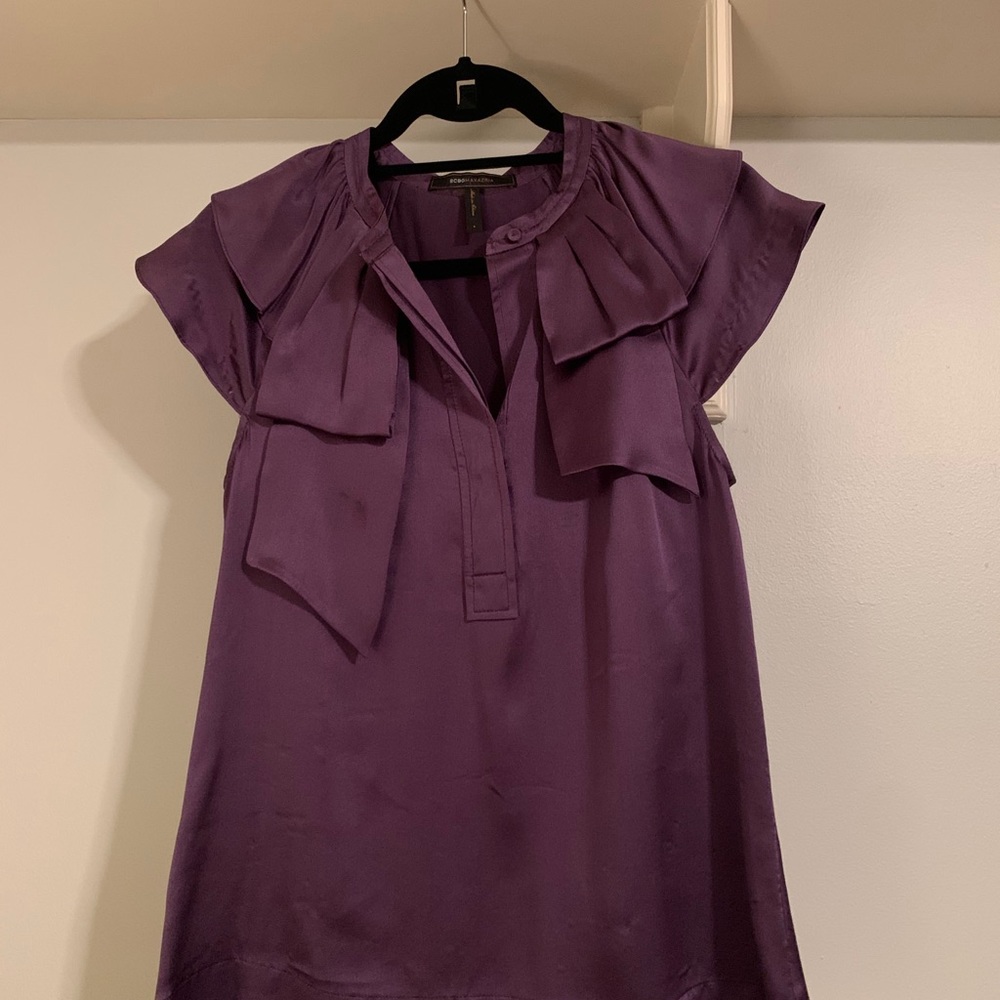 BCBGMaxAzria purple silk blouse